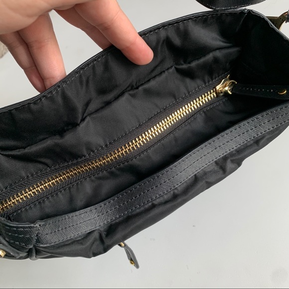 JPK Paris 75 Nylon Shoulder Bag Purse Black Gold Hardware - Picture 10 of 12